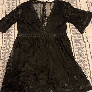 Black lace romper